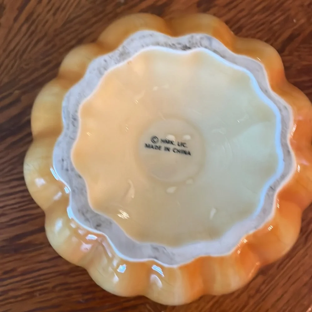 Orange Ceramic Pumpkin Planter